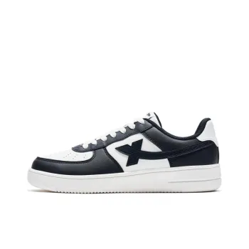 XTEP Air Force One Anti Slip Wear Resistant Low Top Skateboard Shoes Men's Black White