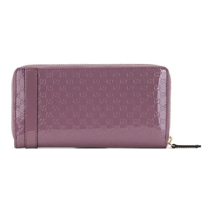 GUCCI Patent Leather Wallet Women's Purple-2