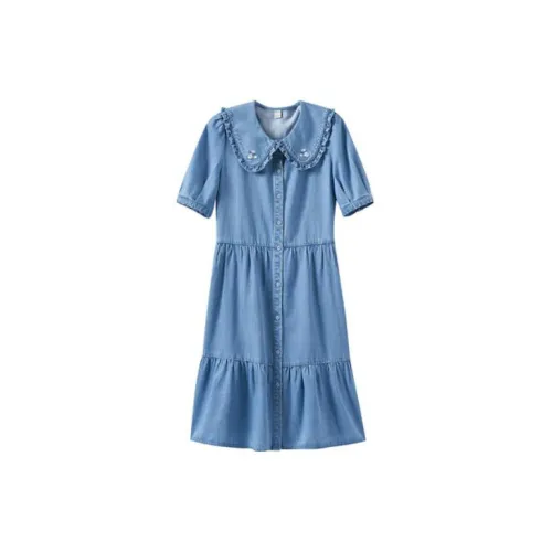 Inman Short-Sleeved Dresses Women's Denim Blue