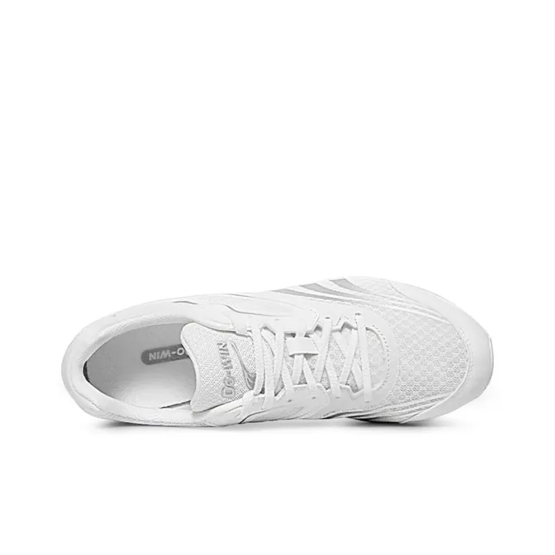 DO WIN Cushioning Anti Slip And Wear Resistant Low Top Marathon Running Shoes Unisex White Silver-2