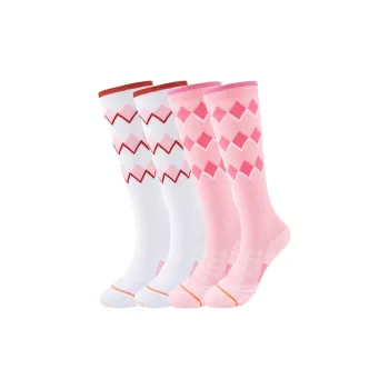 SPORT'S HOUSE Thigh High Socks Multicolor Nylon Cotton Women's 2 Pack