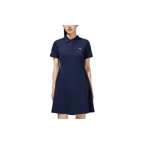 ANTA Variety Training Collection Short-Sleeved Dresses Women's Deep Night Blue