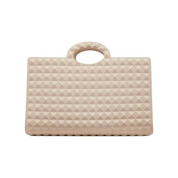 Valentino Rubber Tote Bag, Shopping Bag, Shoulder Bag, Handbag Women's Beige