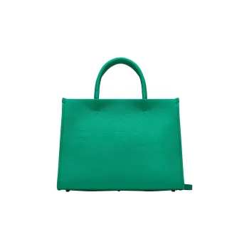 Furla Grain Leather Tote Bag, Shopping Bag, Handbag Large Size Women's Green