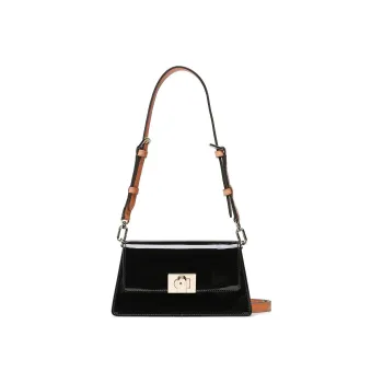 Furla Shiny Leather Crossbody Bag, Shoulder Bag Women's Black