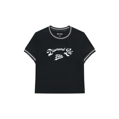 FILA FUSION BASEBALL Series T-Shirts Women's Pitch Black