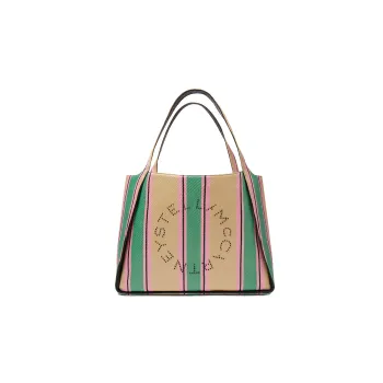Stella McCartney Striped Logo Embellished Tote Bag
