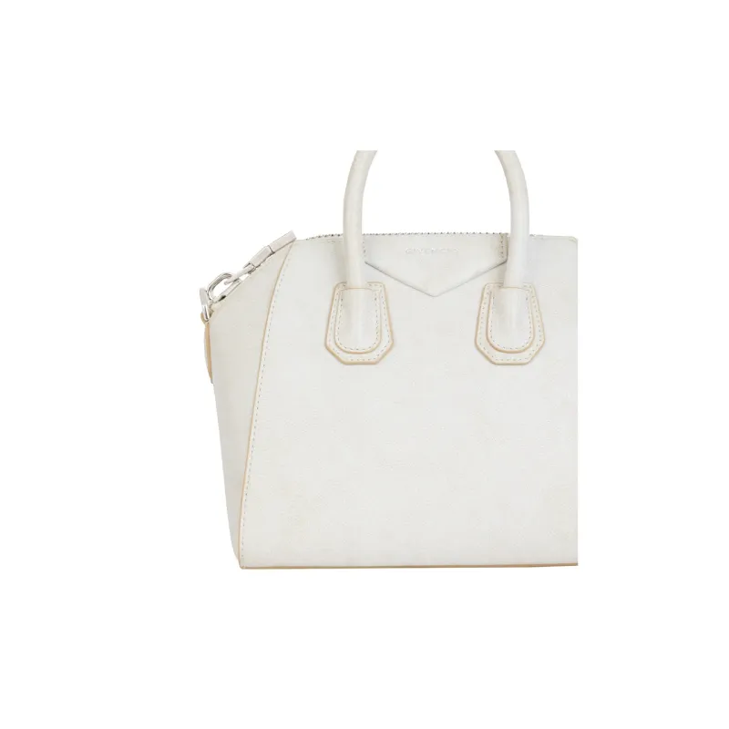 GIVENCHY Antigona Cow Leather Shoulder Bag Crossbody Bag Handbag Mini Women's Ivory White-3