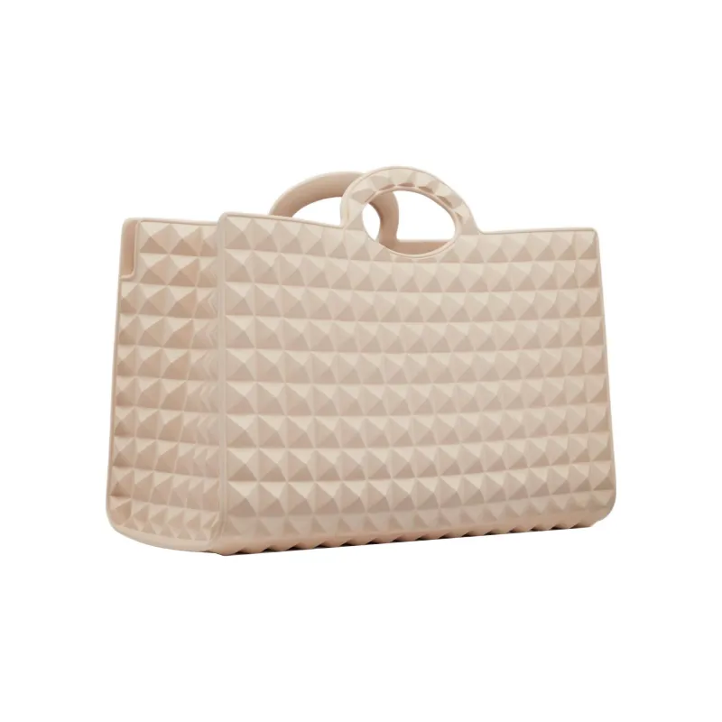 Valentino Rubber Tote Bag, Shopping Bag, Shoulder Bag, Handbag Women's Beige-1