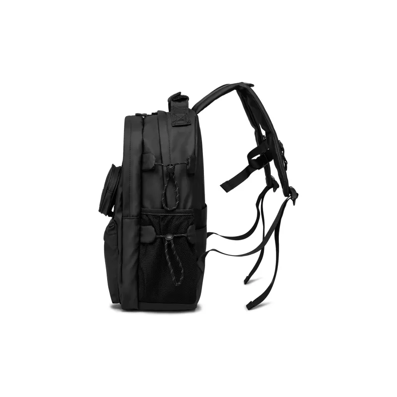 NOMK PU Backpack Large Size Unisex White/Black/Gray-8