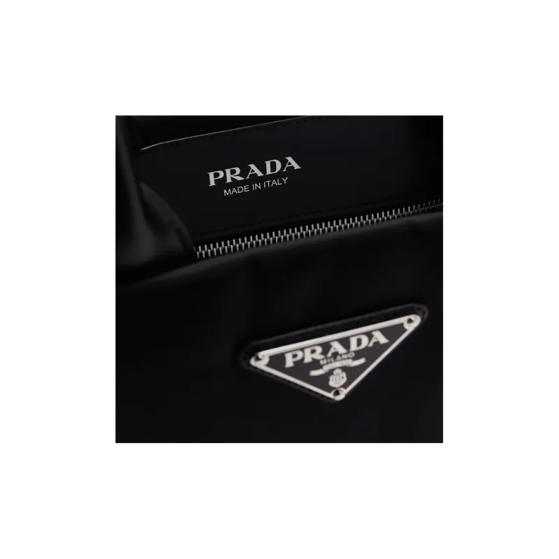 PRADA Fabric Shoulder Bag Crossbody Bag Handbag Medium Size Women's Black-3