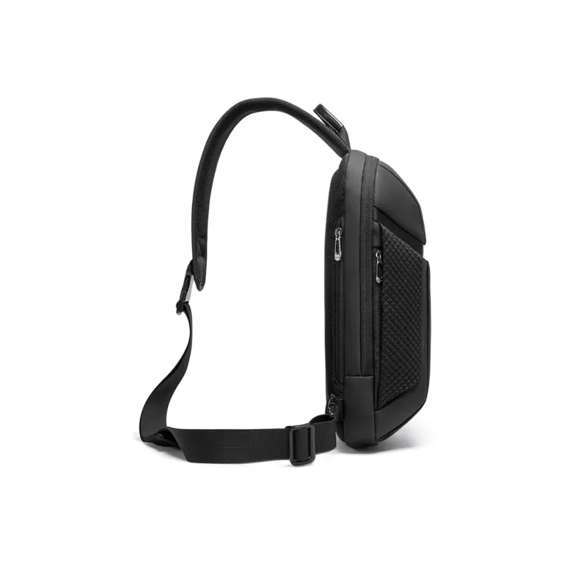 BANGE Oxford Sling Bag Medium Size Men's Black/Gray-8