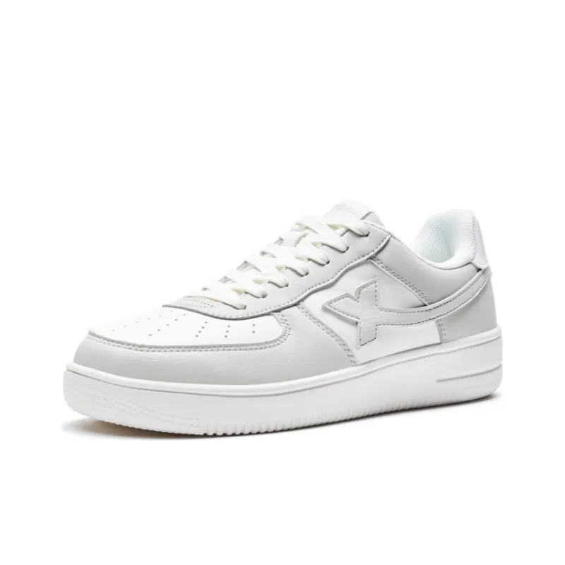 XTEP Air Force One Anti Slip Wear Resistant Low Top Skateboard Shoes Men's Gray White-1