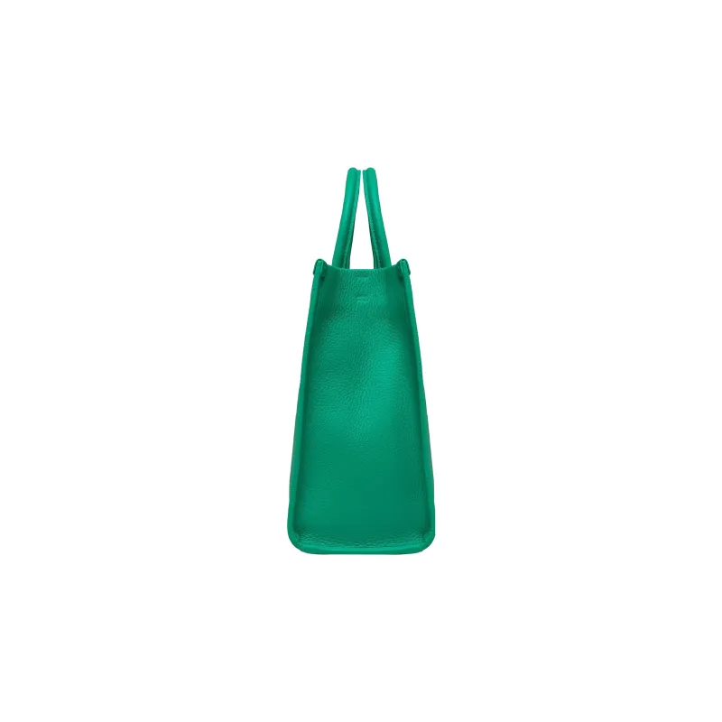 Furla Grain Leather Tote Bag, Shopping Bag, Handbag Large Size Women's Green-1