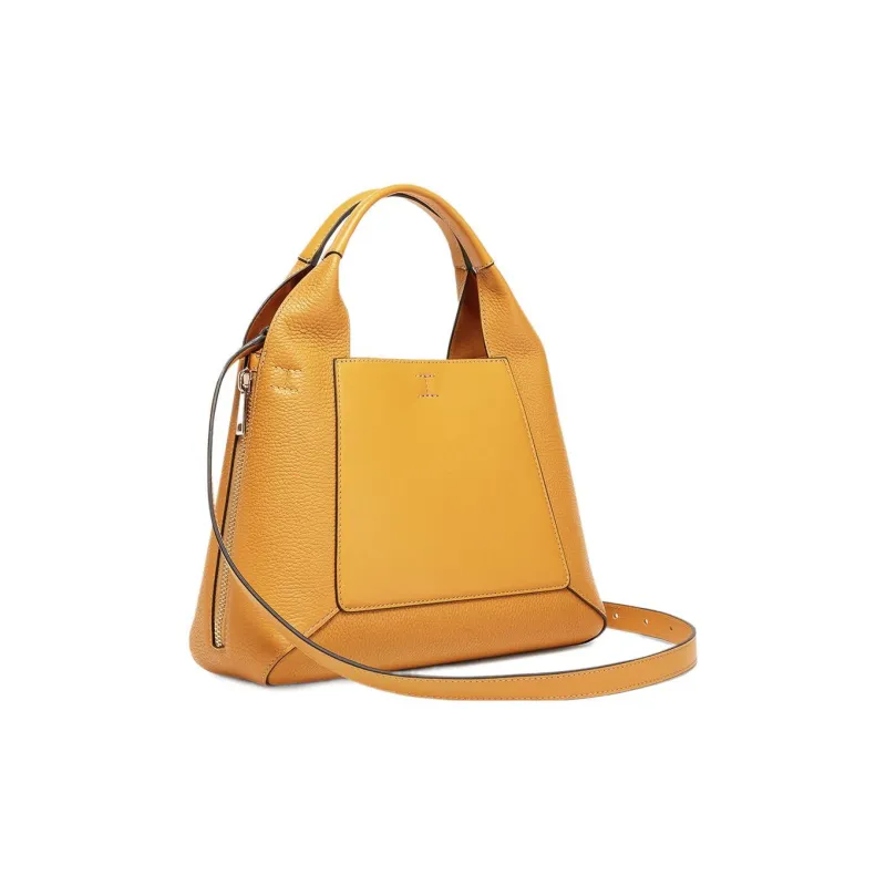 Furla Gilda Grain Calfskin With Leather Tote Bag, Shopping Bag, One Shoulder Handbag Medium Size Women's Orange-1