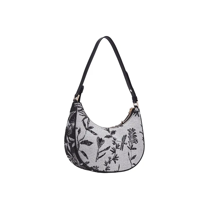 VANESSA HOGAN Fabric Shoulder Bag Hobo Handbag Women's Blue/Black-1