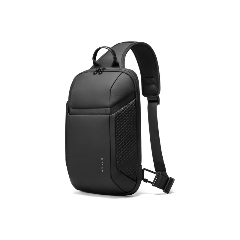 BANGE Oxford Sling Bag Medium Size Men's Black/Gray-5