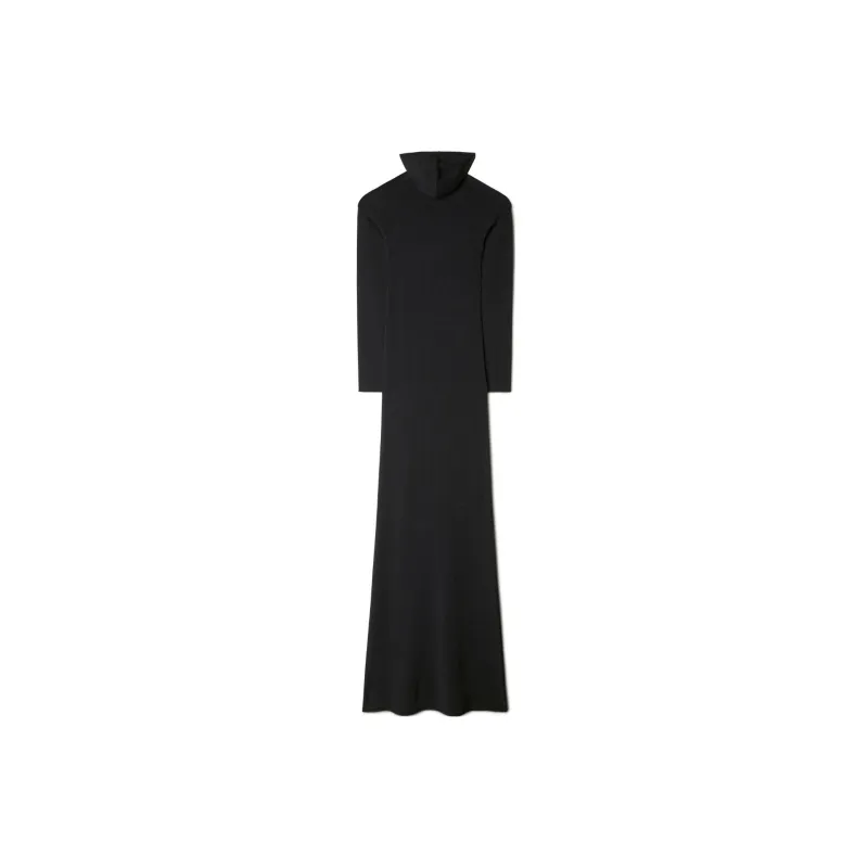 OFF-WHITE Logo Detailed Long-Sleeved Hooded Dress-1