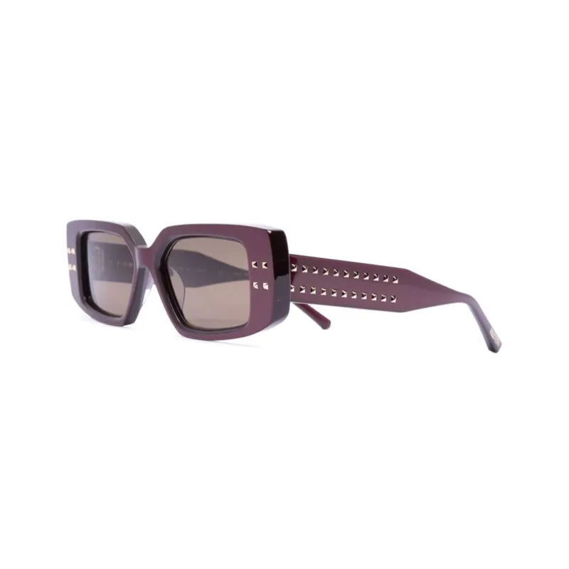 Valentino Garavani Eyewear Rockstud Rectangle Frame Sunglasses-0