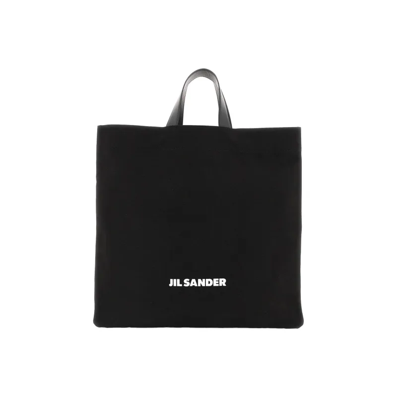 JIL SANDER Leather Tote Bag Shopping Bag Handbag Men's Black-0