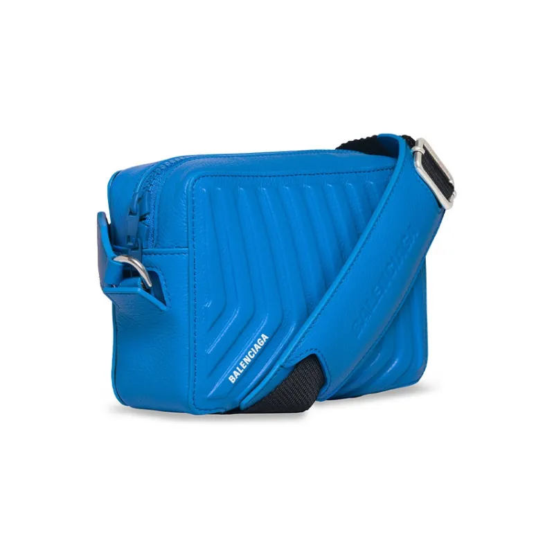 Balenciaga Car Grained Calfskin Camera Bag Shoulder Bag Crossbody Bag Men's Blue-2