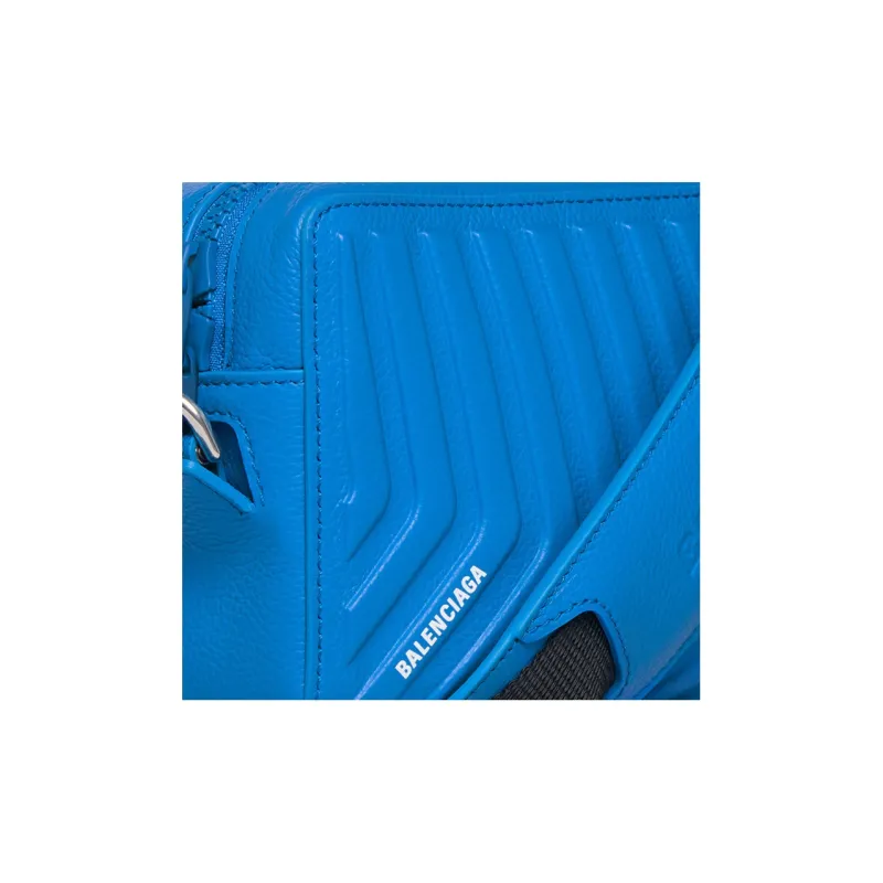 Balenciaga Car Grained Calfskin Camera Bag Shoulder Bag Crossbody Bag Men's Blue-6