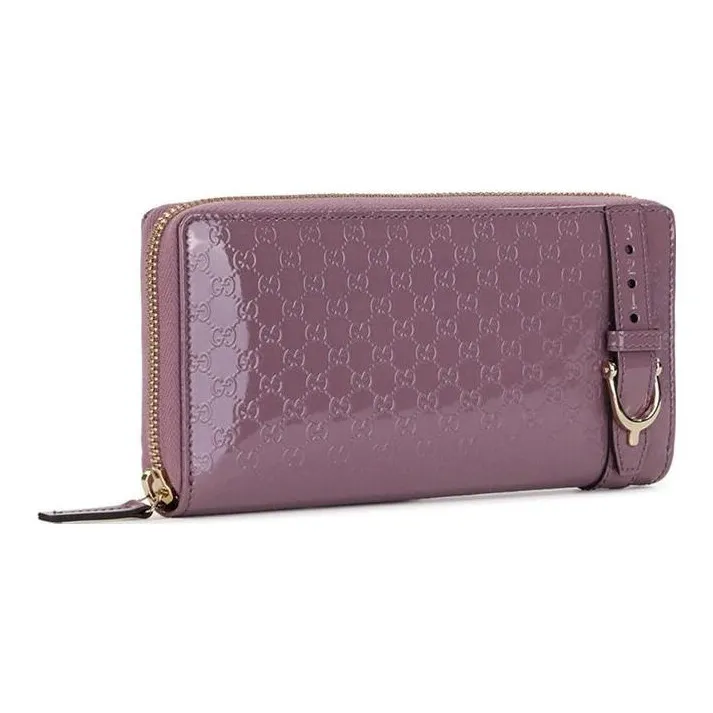 GUCCI Patent Leather Wallet Women's Purple-1