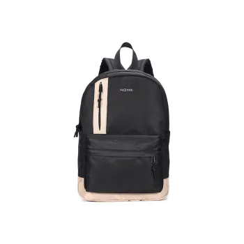 NOMK Nylon Fabric 14 Inch Laptop Bag Travel Bag Backpack Regular Unisex Black