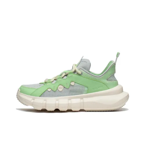 LiNing Essence Essence Anti Slip Wear Resistant Low Top Sports Casual Shoes Women's Green Gray
