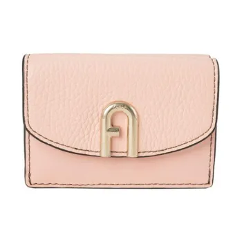 Furla Primula Grained Cow Leather Card Holder Wallet Women's Light Pink