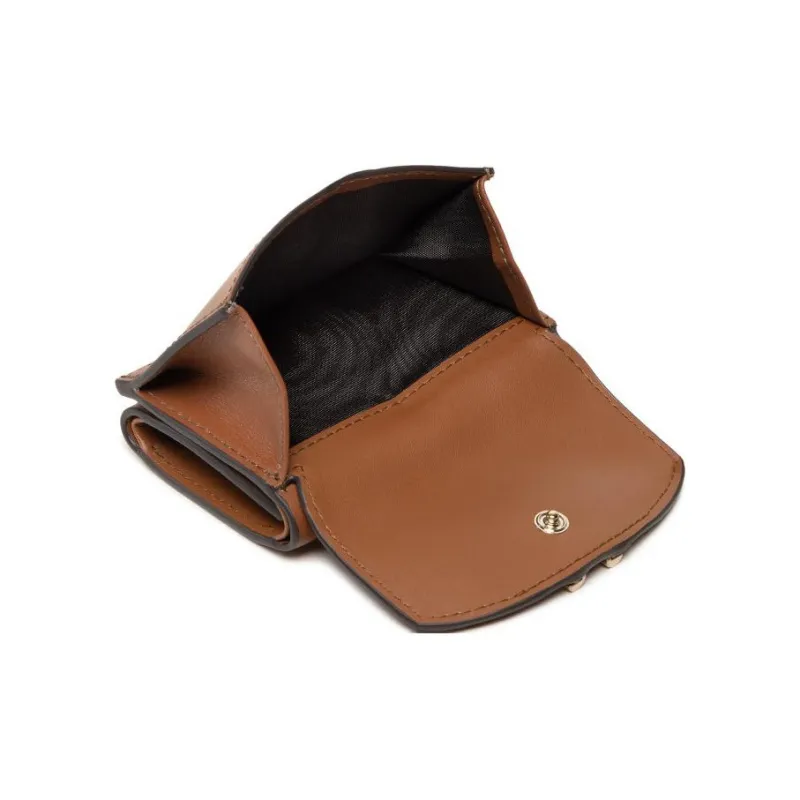 Furla Primula Grained Cow Leather Card Holder Wallet Women's Brown-2