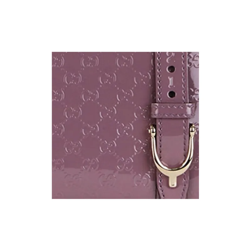 GUCCI Patent Leather Wallet Women's Purple-4