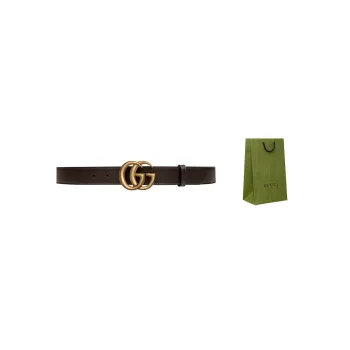 GUCCI Leather Belts Women's Dark Brown Box