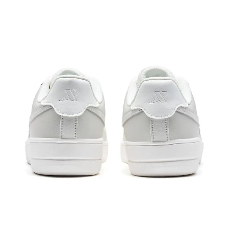 XTEP Air Force One Anti Slip Wear Resistant Low Top Skateboard Shoes Men's Gray White-4