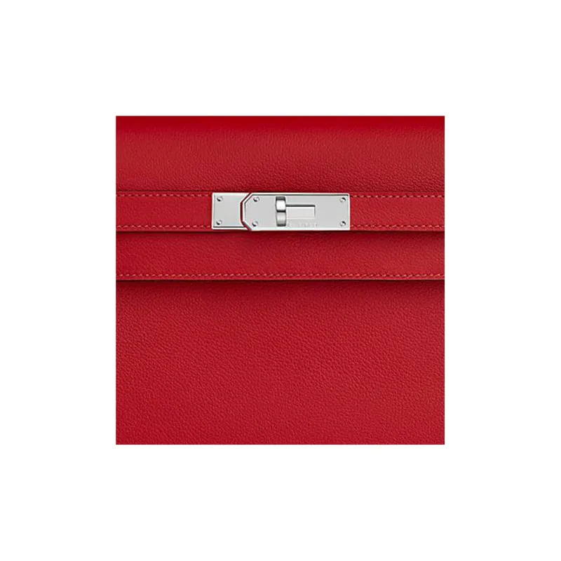 HERMES Kelly Depeches Evercolor Calfskin Clutch Men's 5X Rouge Piment Pepper Red-1