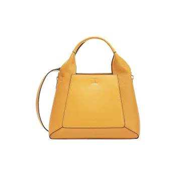 Furla Gilda Grain Calfskin With Leather Tote Bag, Shopping Bag, One Shoulder Handbag Medium Size Women's Orange