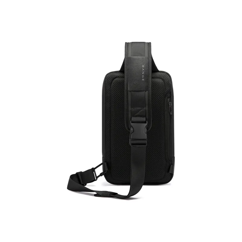 BANGE Oxford Sling Bag Medium Size Men's Black/Gray-9