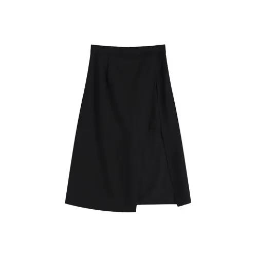 MINCOCROSEPEPPAR Casual Long Skirts Women's Black