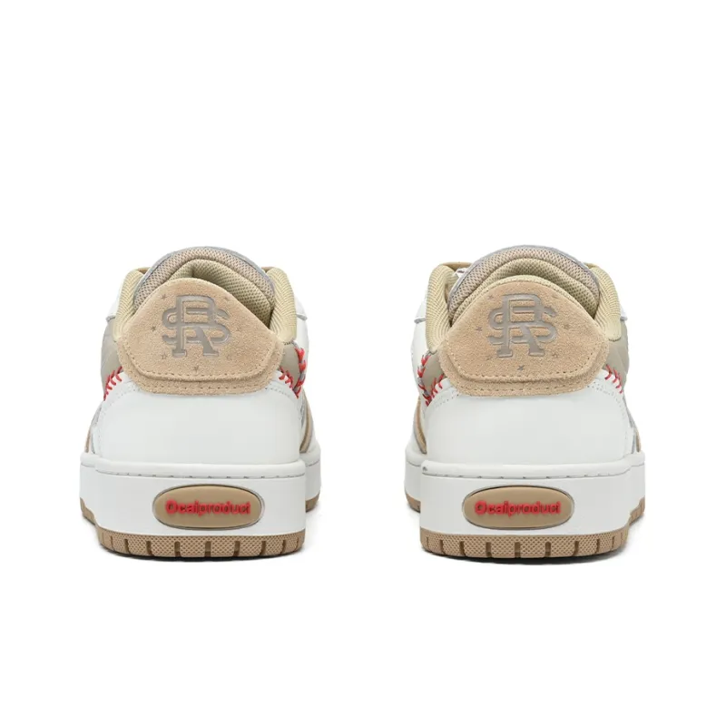 STA x Ocai Low Top Skateboard Shoes Unisex White Brown-2