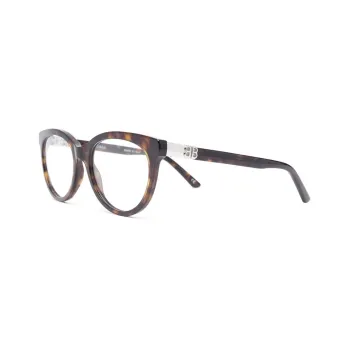 Balenciaga Eyewear Double B Logo Tortoiseshell Round framed Glasses