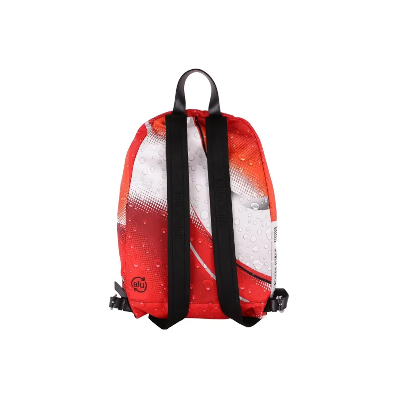 MOSCHINO Cow Leather Patchwork With Polyamide Backpack Women's Red-3
