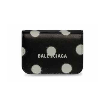 Balenciaga Cash Leather Wallet Mini Women's Black