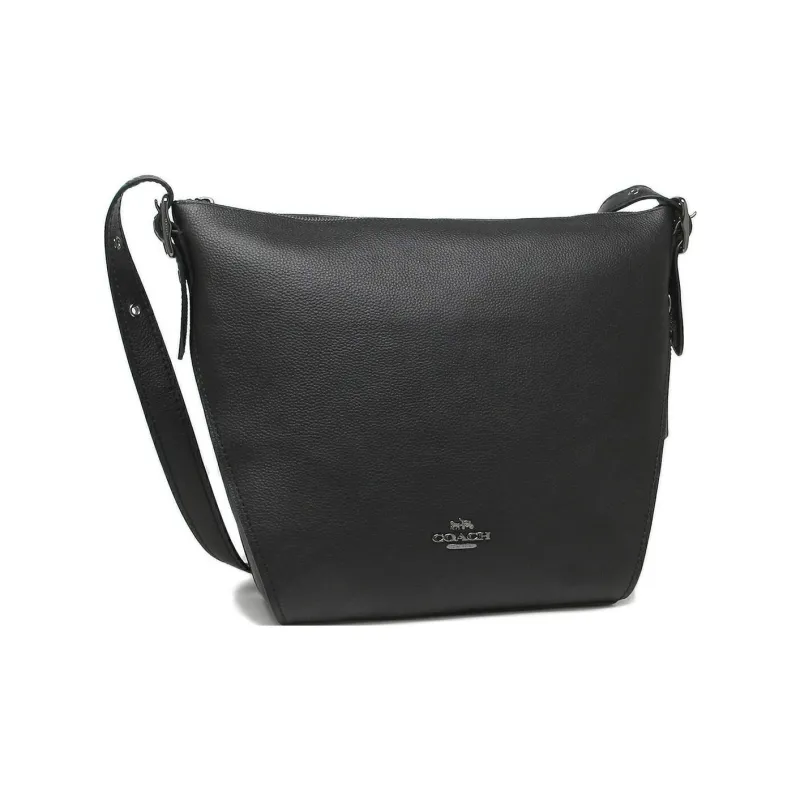 COACH Dufflette Leather Bucket Bags Shoulder Bag Crossbody Bag Medium Size Women's Black-1