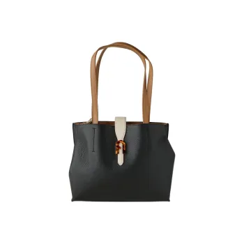 Furla Sofia Collection Grained Leather Tote Bag Shopping Bag One Shoulder Handbag Large Size Women's Black
