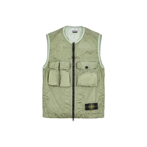 STONE ISLAND Vests Men Green