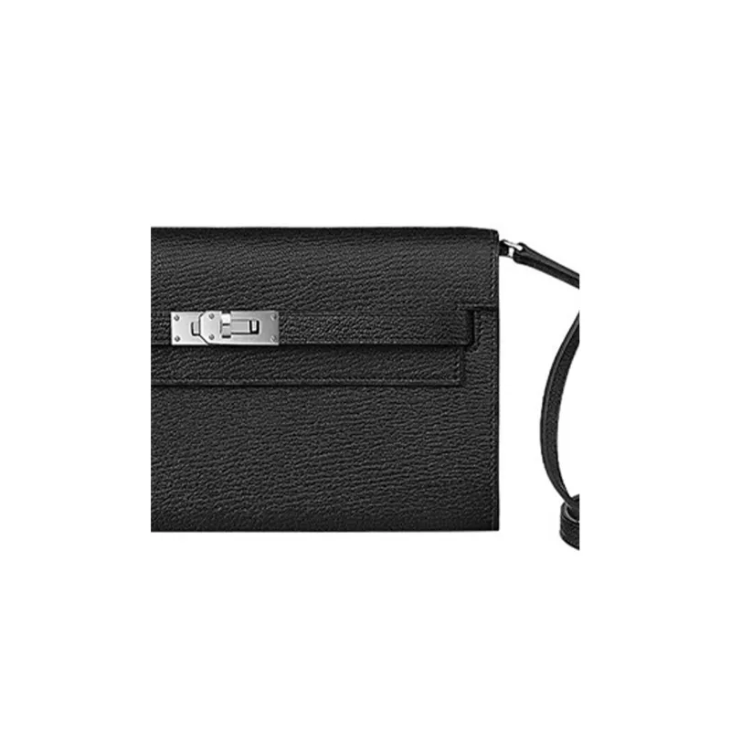 HERMES Kelly To Go Mysore Goat Skin Shoulder Bag Crossbody Bag Women's 89 Noir Black-3