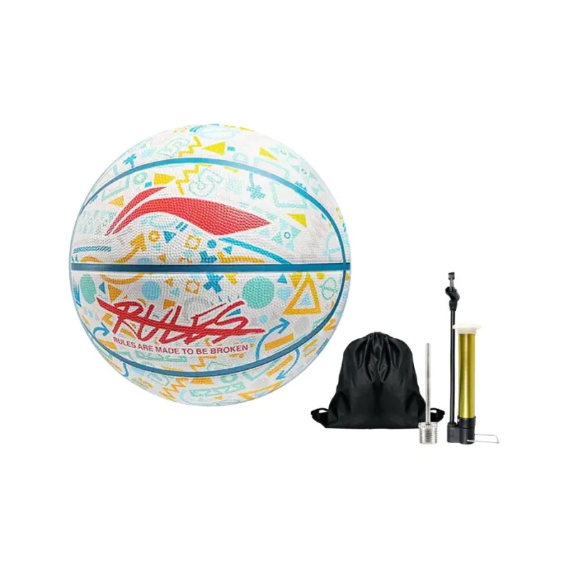 LiNing Rubber Basketball Ecru Size 7 Training Unisex-13