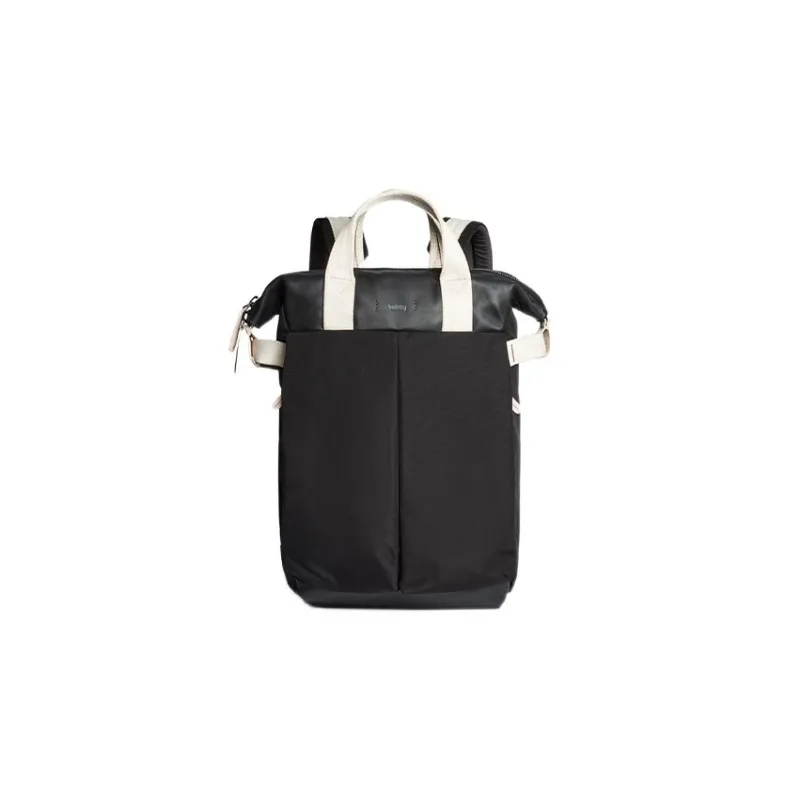 BELLROY Genuine Leather With Recycled Fabric Panel Backpack Regular Men's Black-0