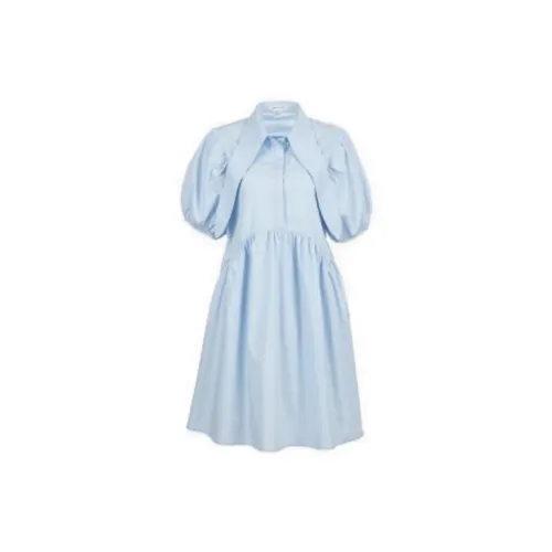 URBAN REVIVO Short-Sleeved Dresses Women's Light Blue