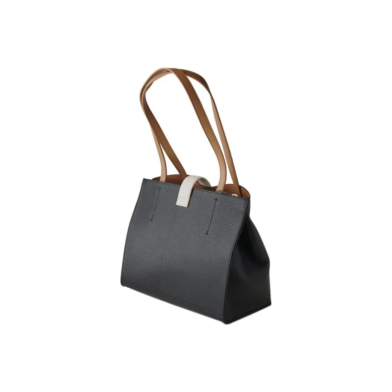 Furla Sofia Collection Grained Leather Tote Bag Shopping Bag One Shoulder Handbag Large Size Women's Black-2